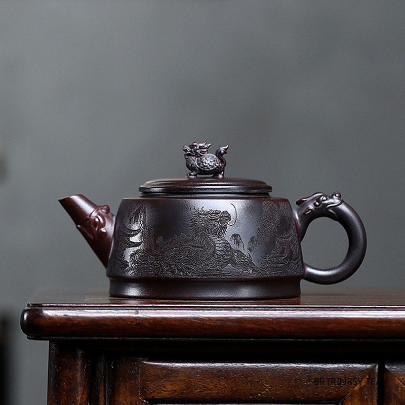 Tagine Clay Pot - Yixing Ręcznie robiony czajniczek z fioletowej