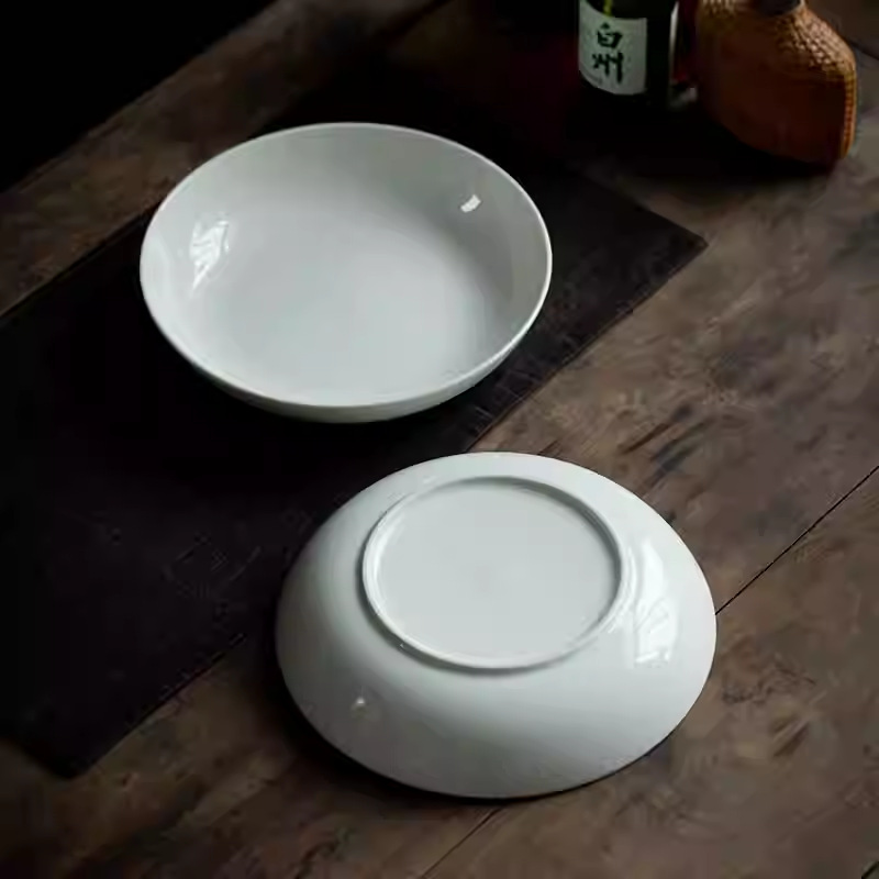 Home Cooking Meal - Talerz obiadowy z białej porcelany o