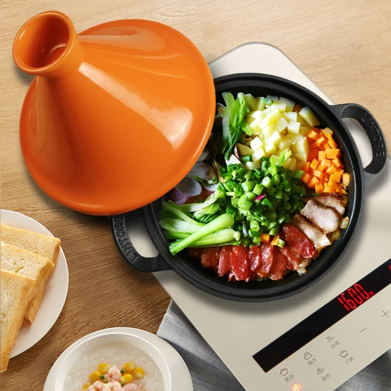 Tagine Clay Pot - 26cm Marokański Garnek z Żeliwa Wysokiej